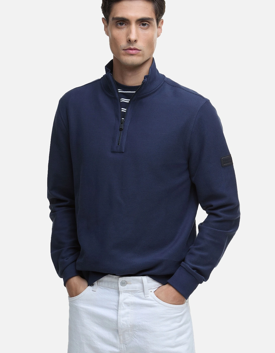 Men's Barbour International Samuel Half Zip Sweatshirt Navy - Blue - Size: SIZE 2xl
