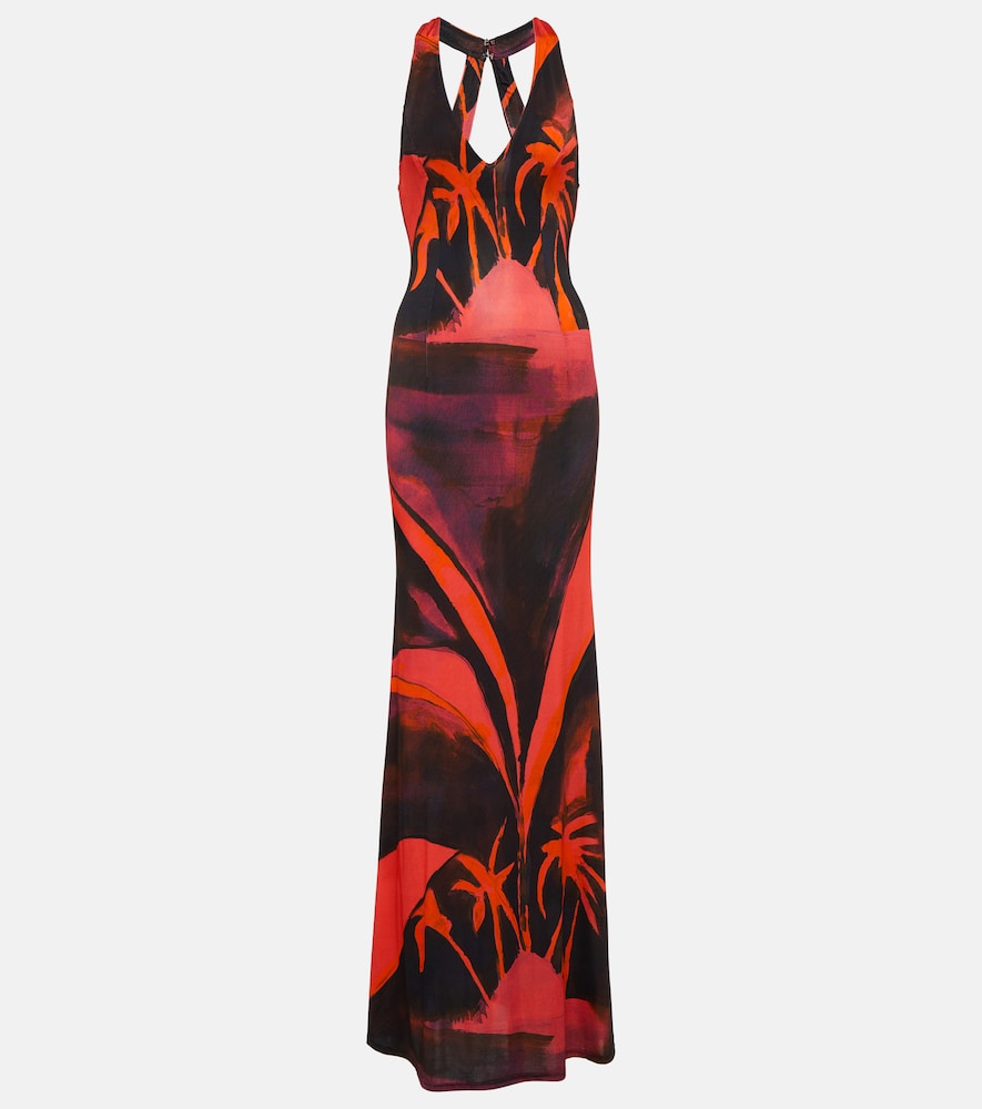 Louisa Ballou High Sea printed jersey maxi dress