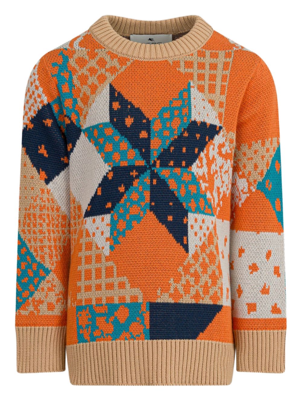 ETRO KIDS patchwork cotton jumper - Orange