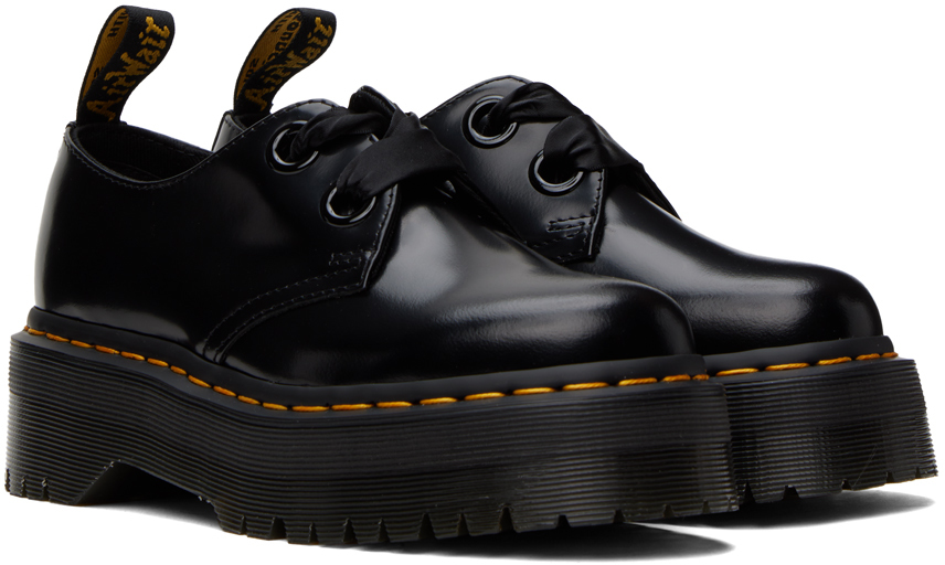 Black holy derby shoes