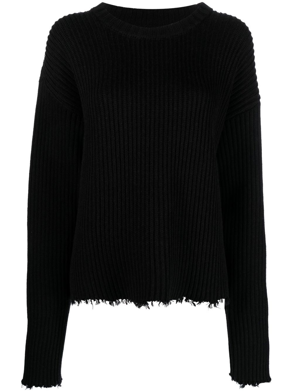 Ribbed-knit distressed jumper - Green