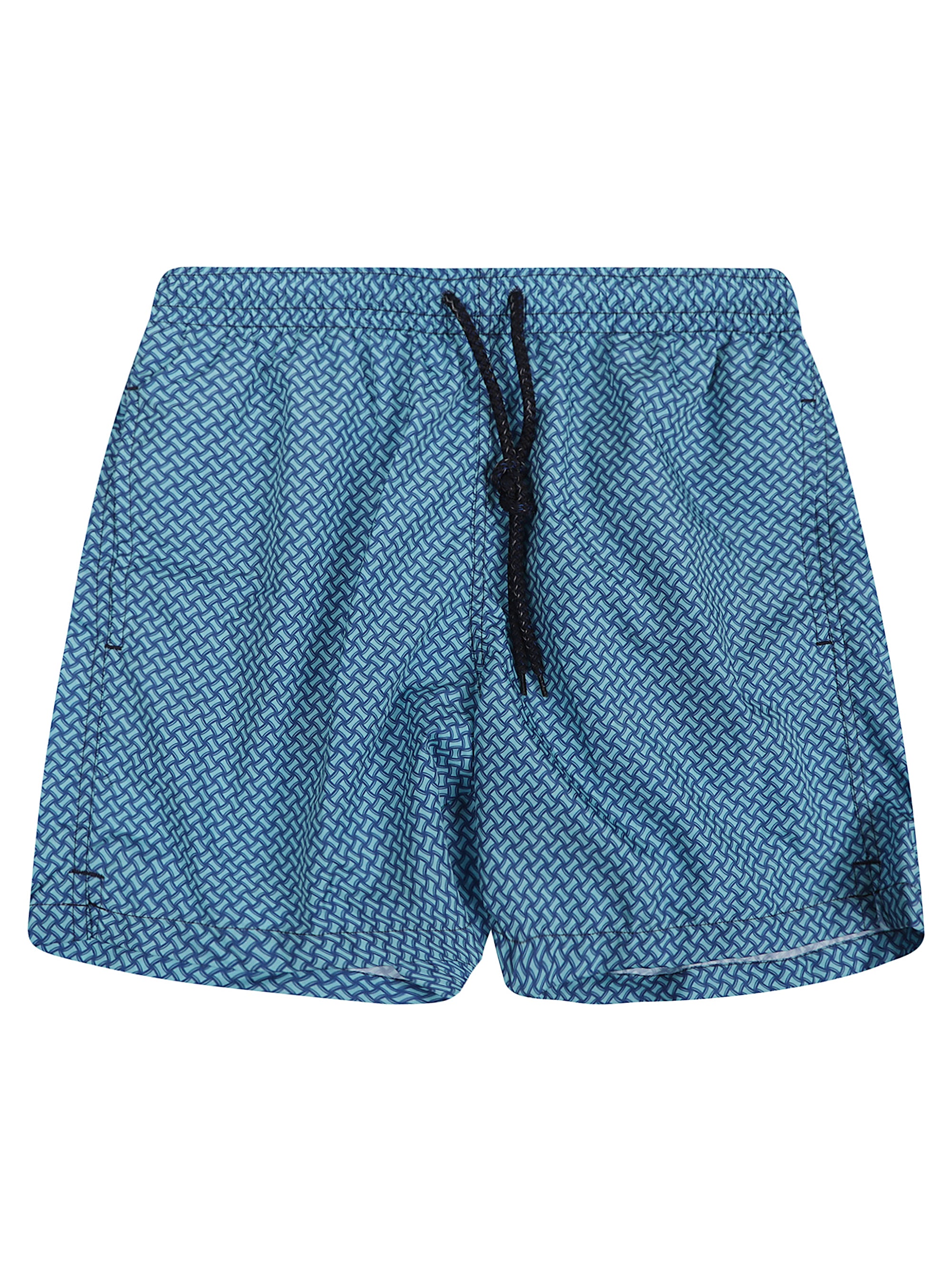 Geometric Pattern Drawstring Waist Swim Shorts