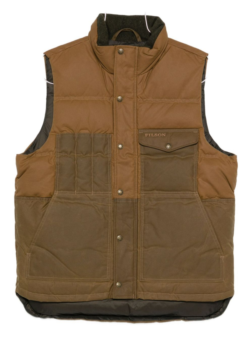 Brown Logo Sleeveless Jacket