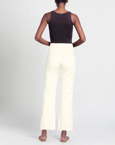 Woman Pants Ivory Size 4 Cotton, Elastane