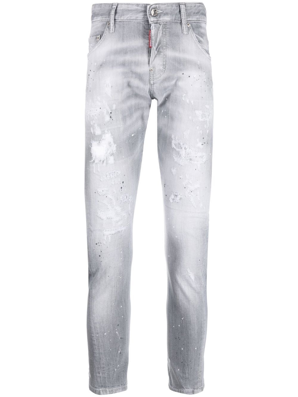 Mid-rise distressed skinny jeans - Grey