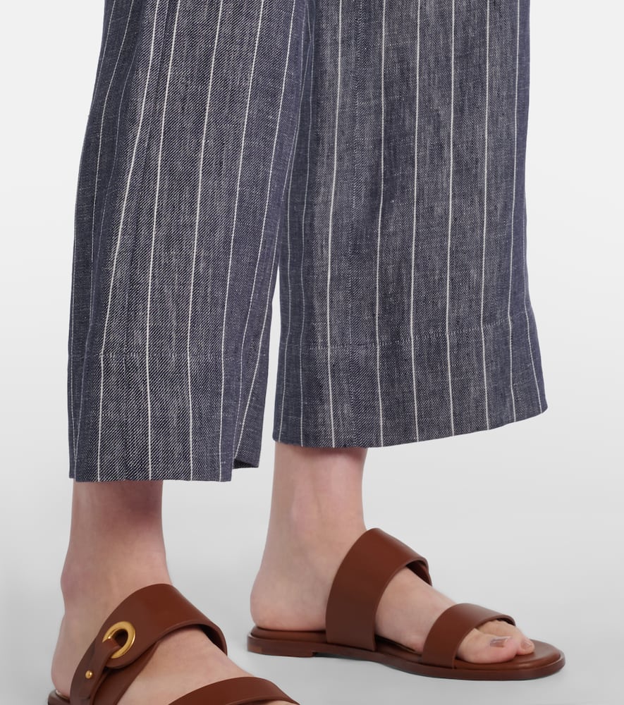 Cresta pinstripe linen wide-leg pants