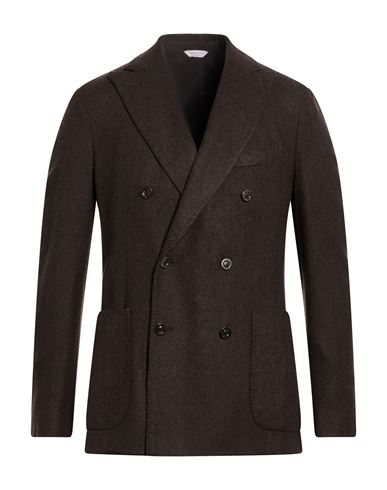 Man Blazer Dark brown Size 38 Wool, Polyamide