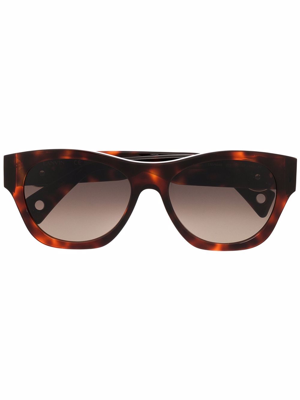 Tortoiseshell-effect logo-plaque sunglasses - Brown
