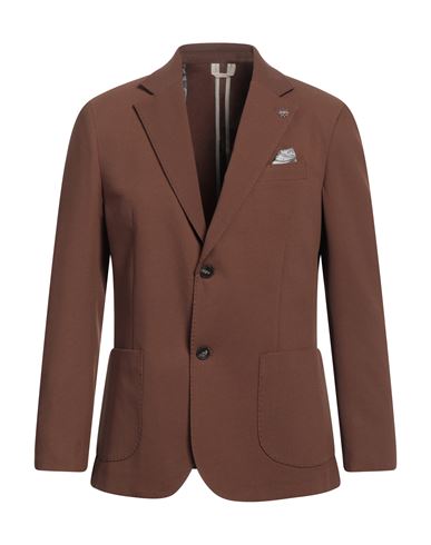 Man Blazer Brown Size 38 Polyester, Viscose, Elastane
