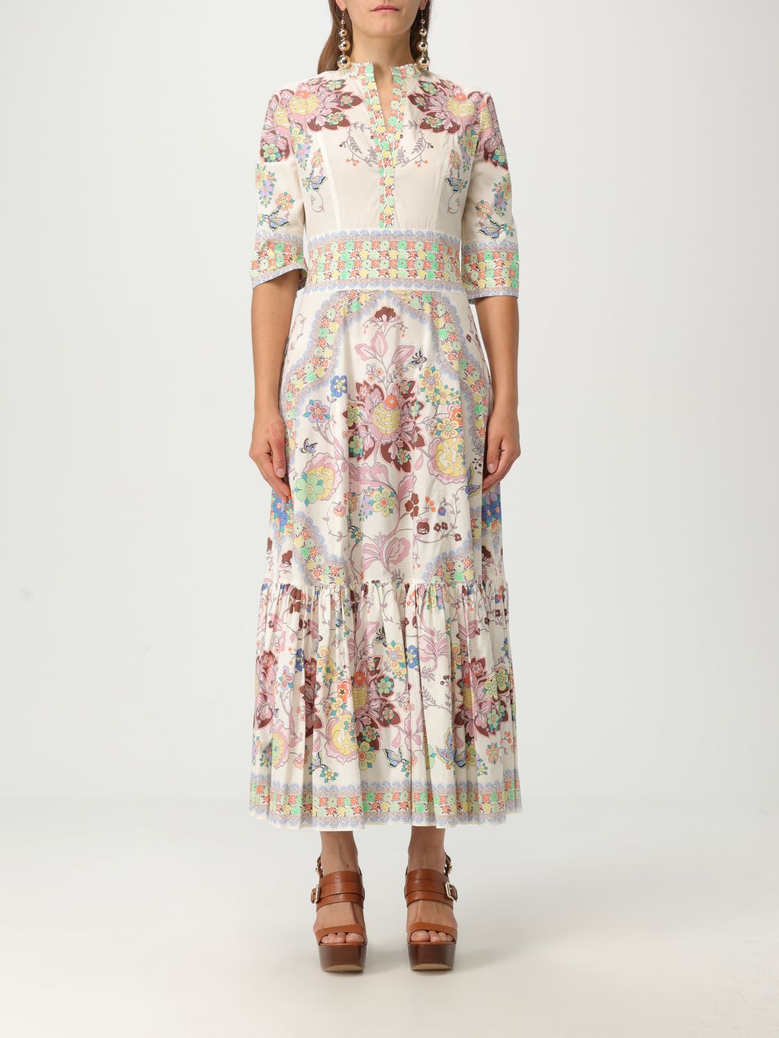 Floral-print maxi dress - White