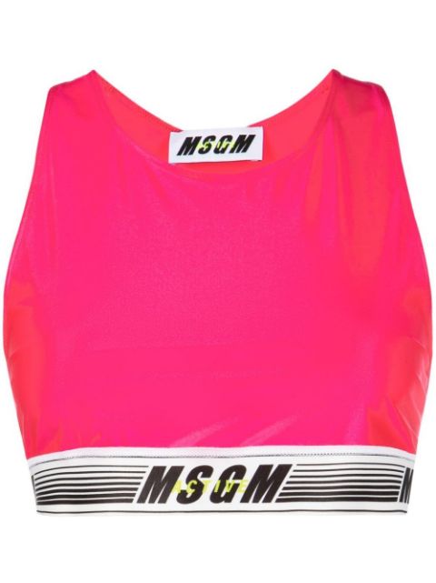 Logo-print cropped top