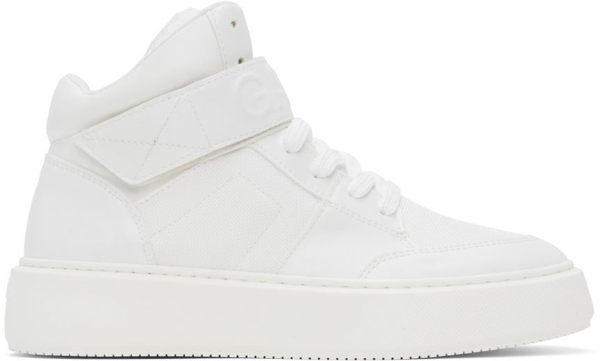GANNI White Sporty Mix High-Top Sneakers