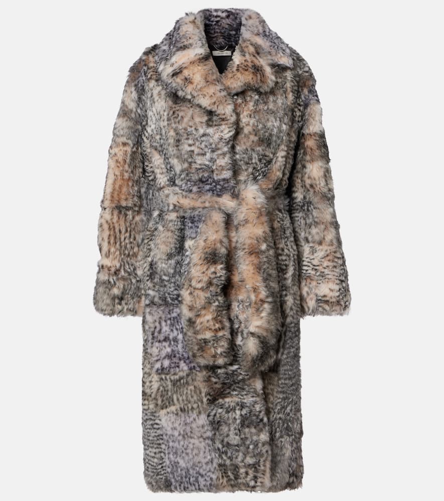Shearling wrap coat