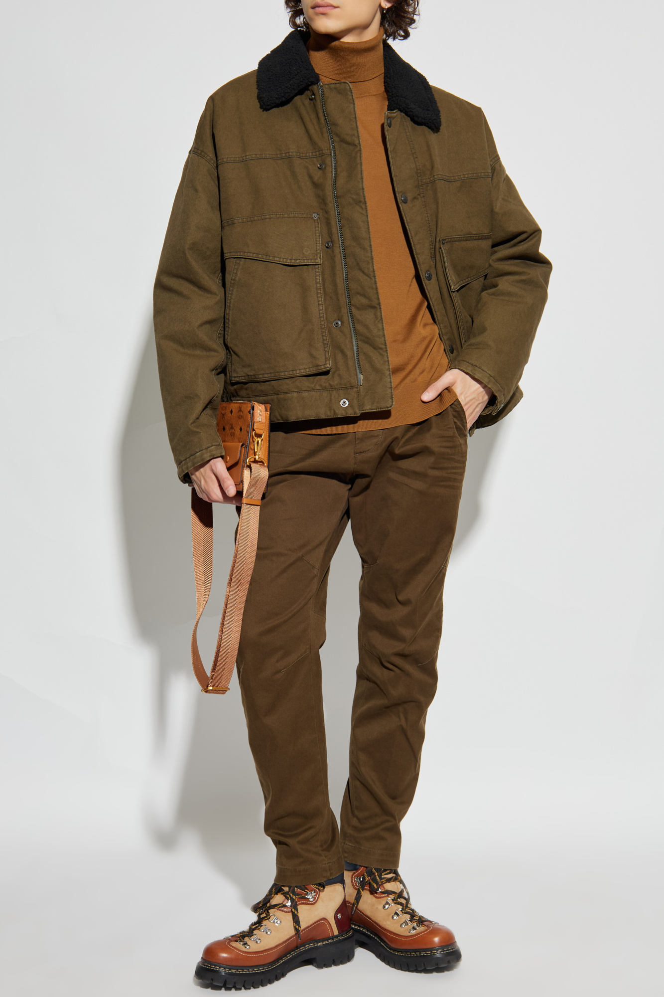 Wool Turtleneck, Men's, Brown