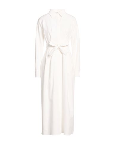 Woman Maxi dress White Size 4 Cotton, Elastane