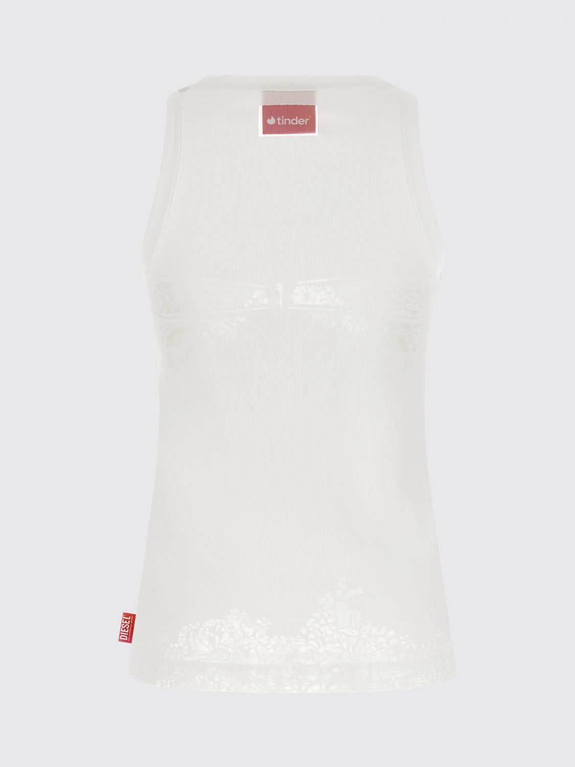 Pr-T-Anki-Lace-R Cotton Tank Top with Embroidered Lace Details