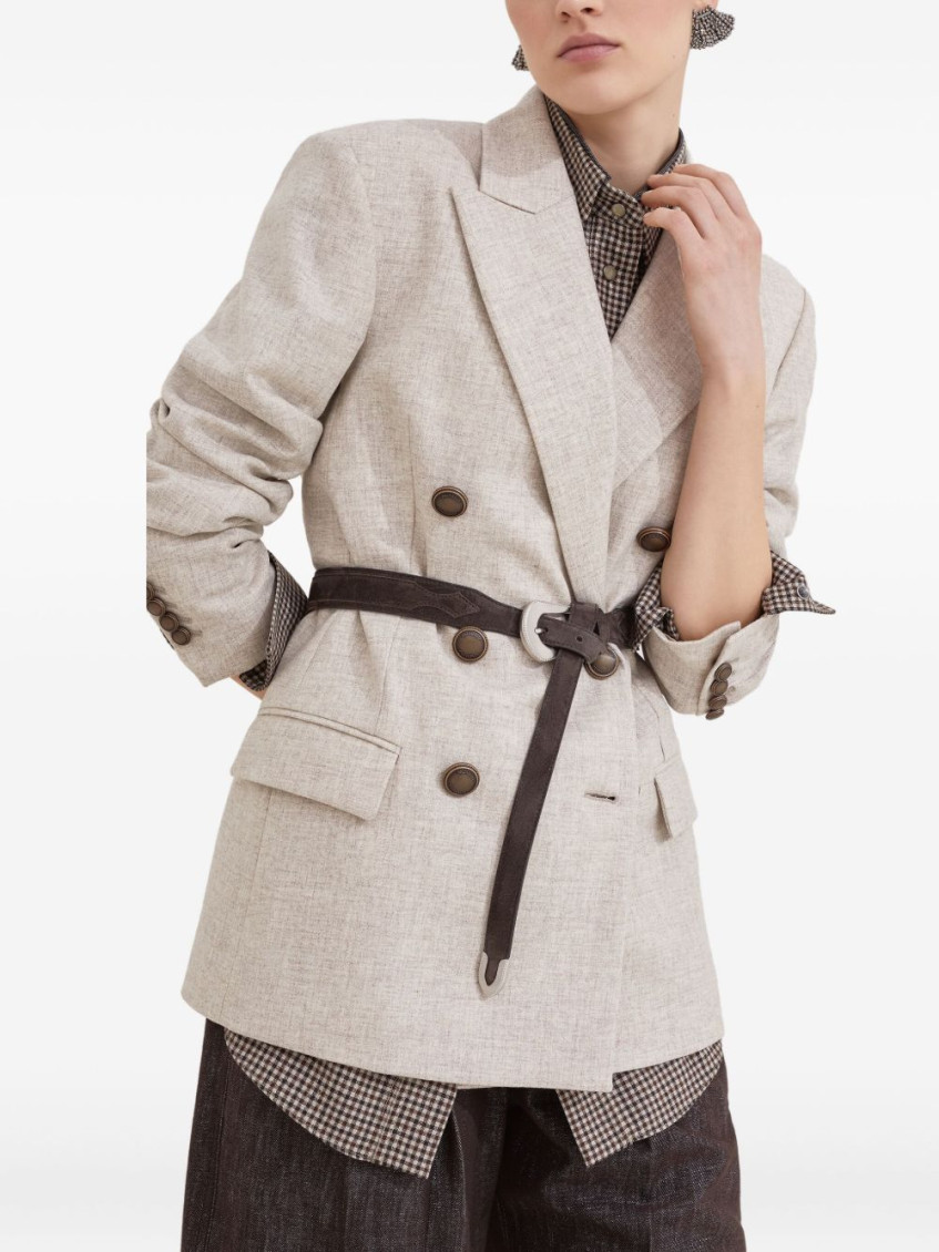 Twill flannel blazer - Neutrals