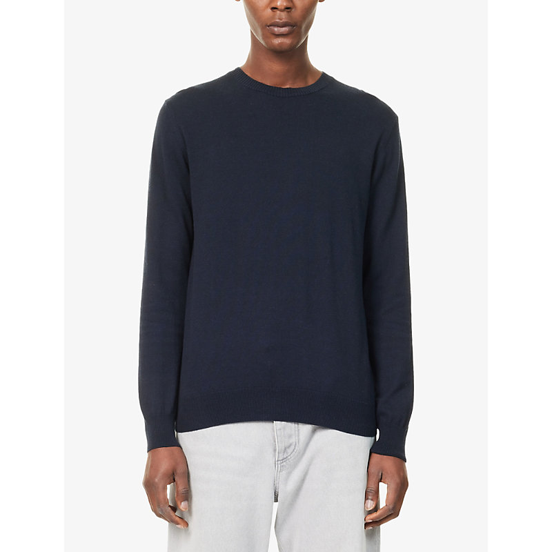 Mens Valter Crew-Neck Cotton and Cashmere-Blend Jumper