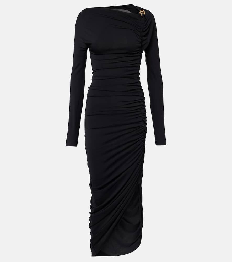 Ruched jersey midi dress