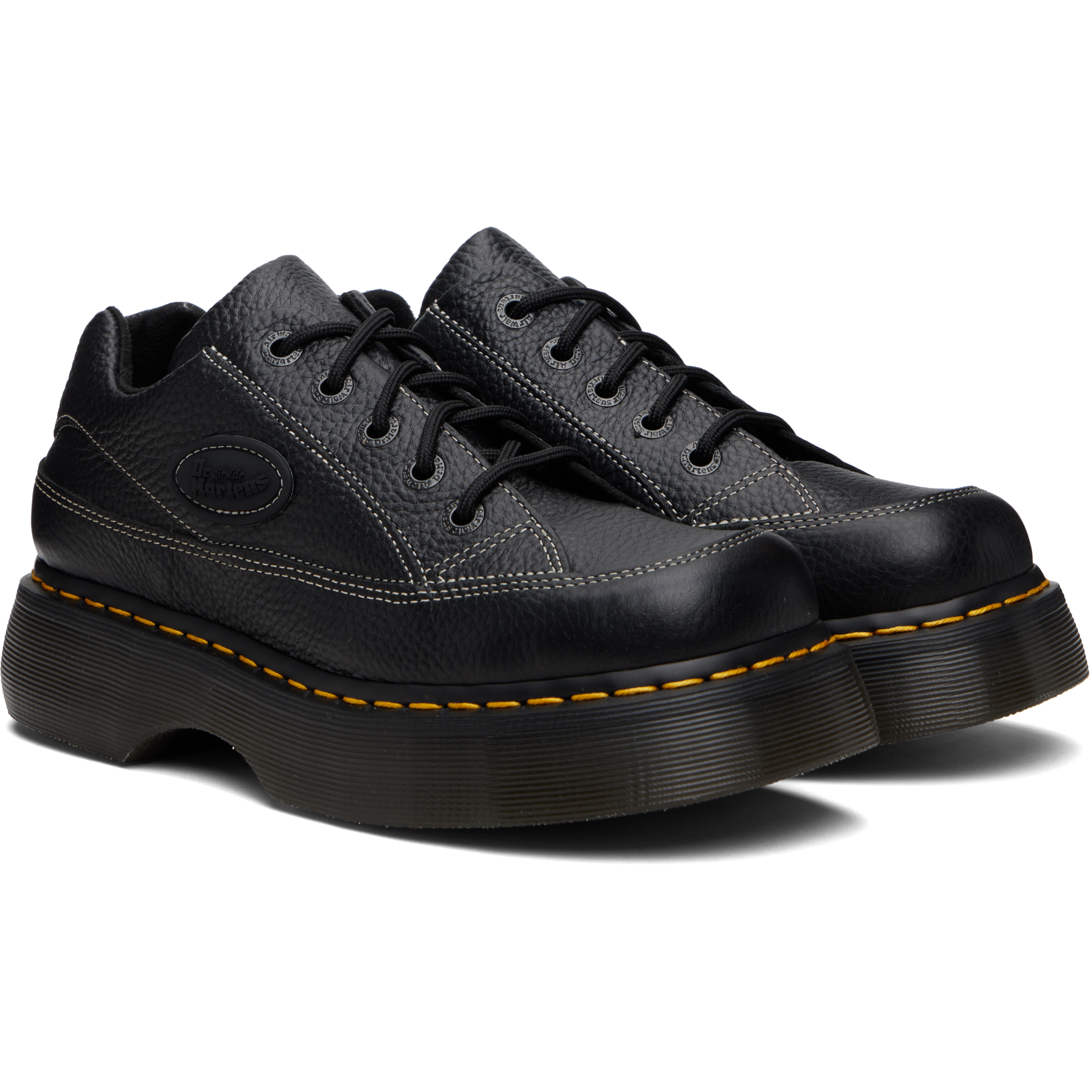 Black Buzz 5-Eye Milled Nappa Leather Derbys