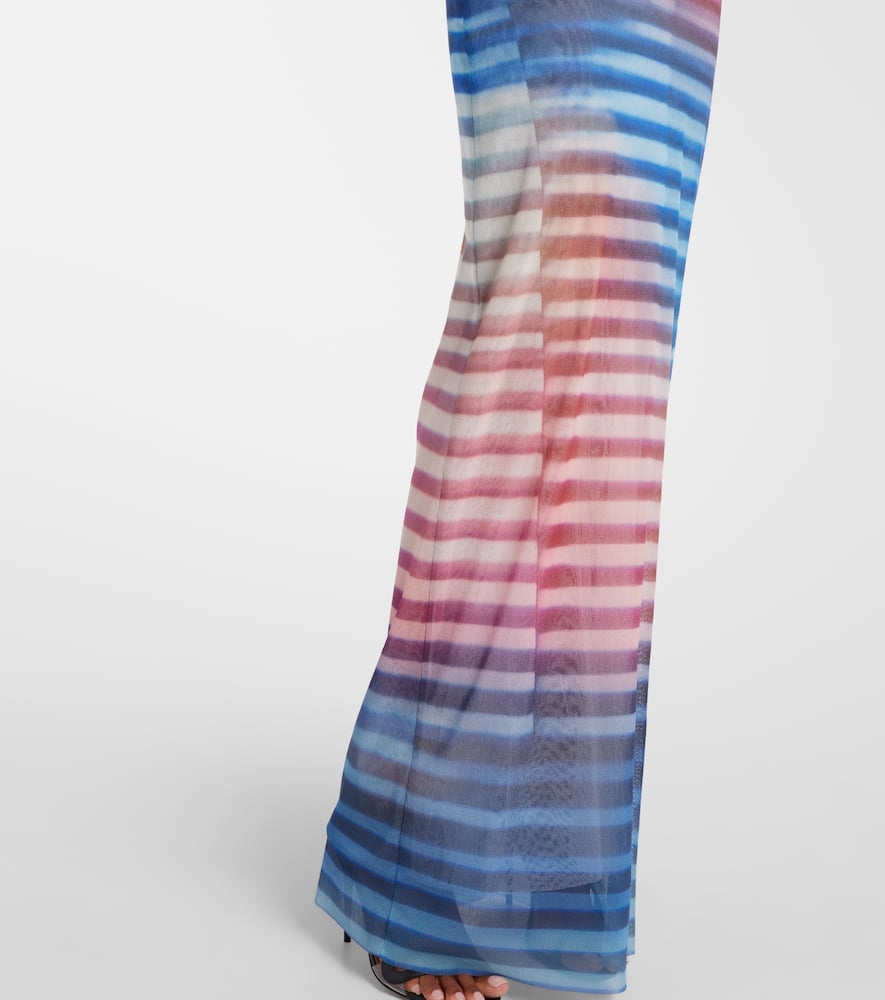Air striped tulle maxi dress