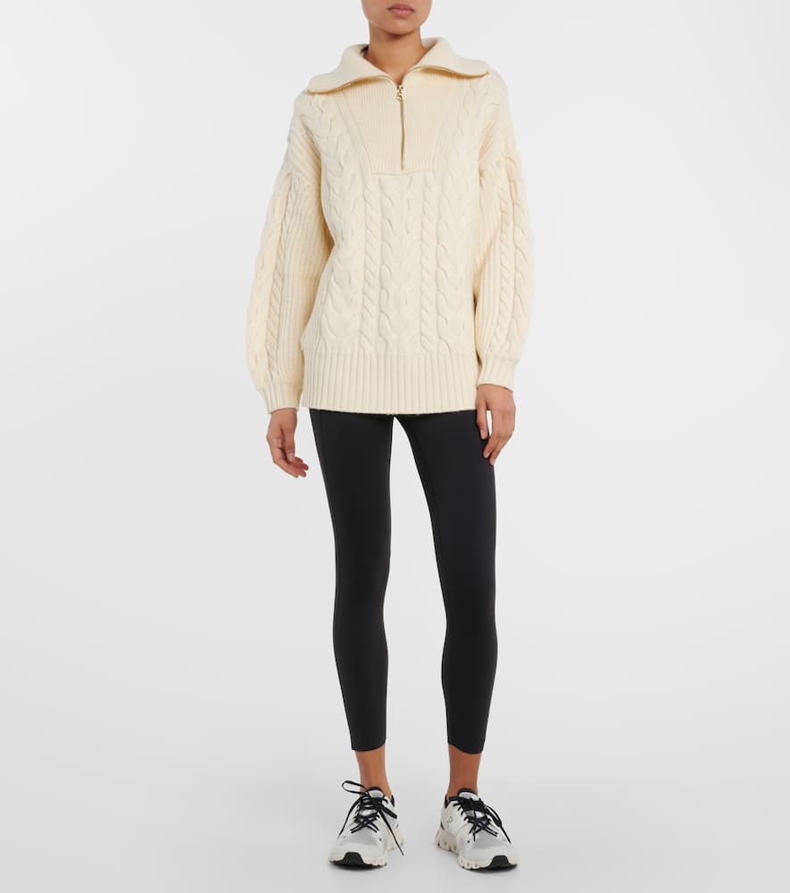 Daria cable-knit half-zip sweater