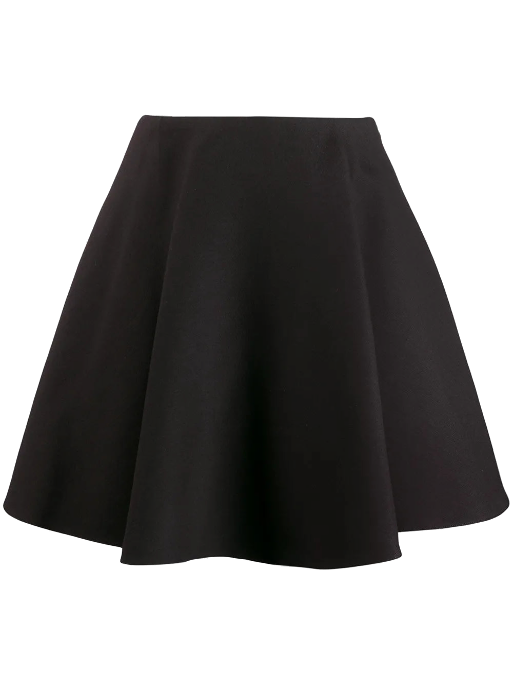 Flounced Crepe Skirt — Black