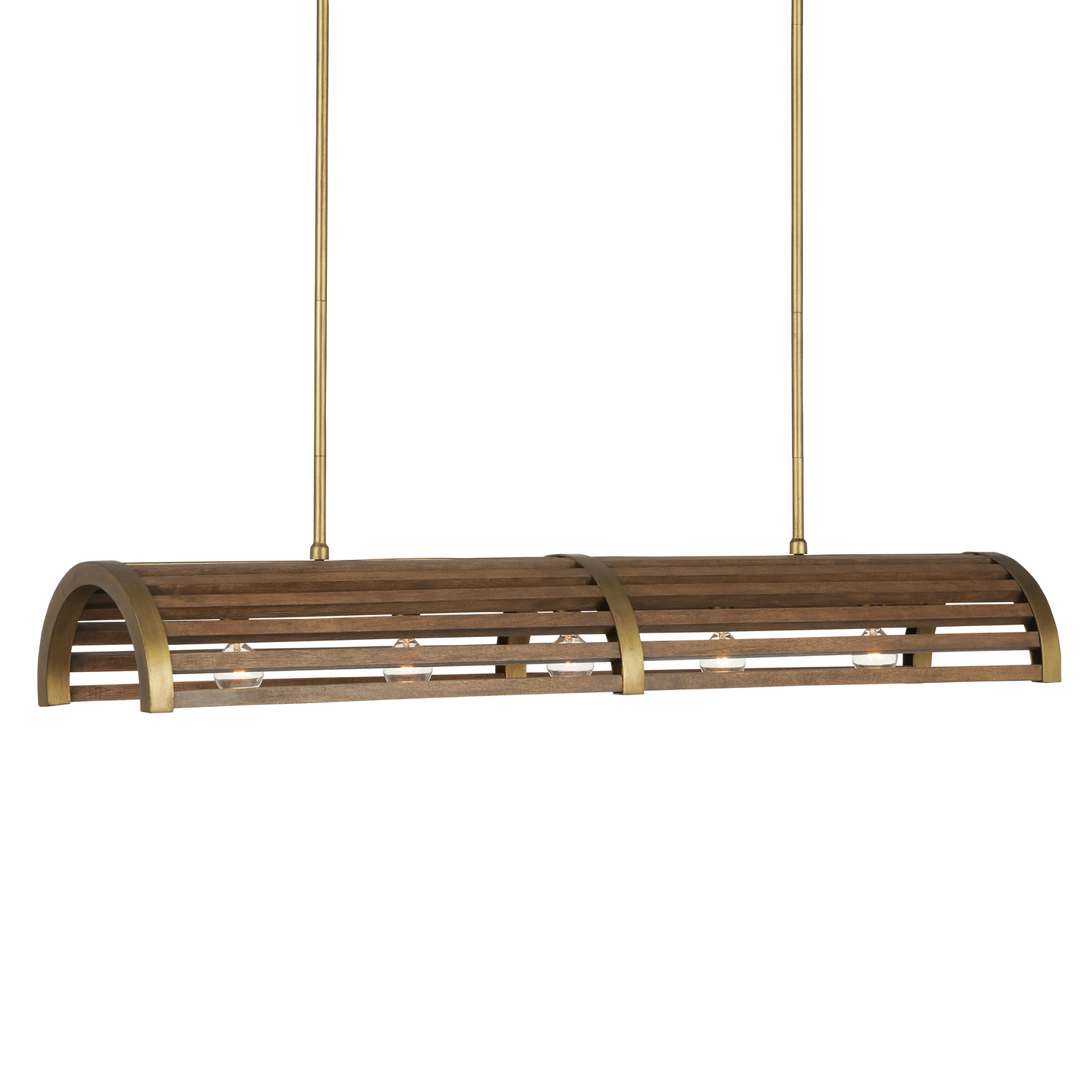 Chestnut Brass Chandelier from the Woodbine Collection