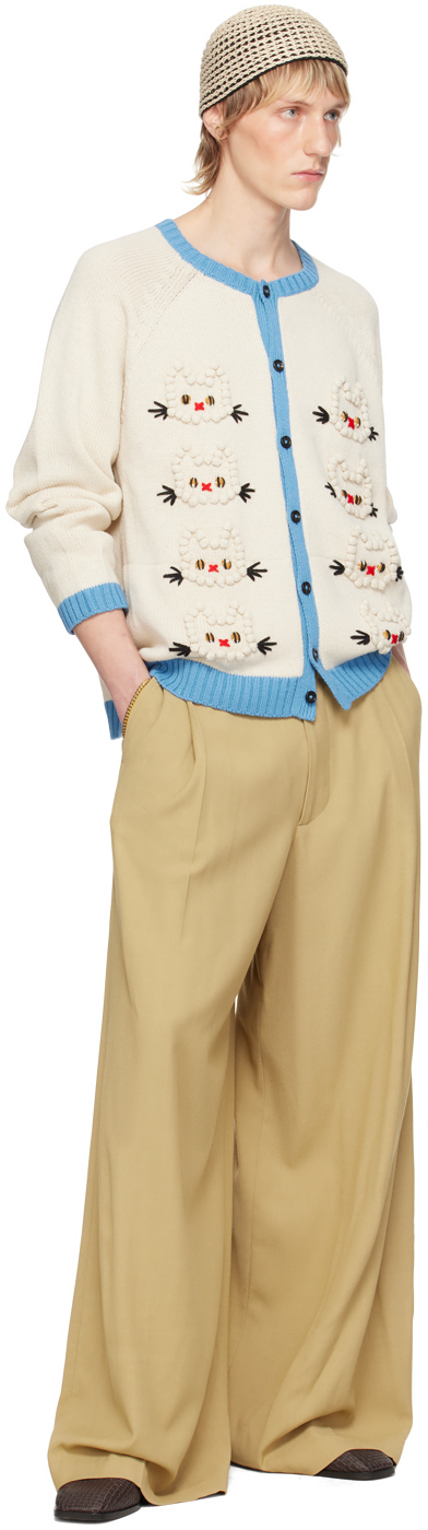 Bode Off-White Calico Cardigan
