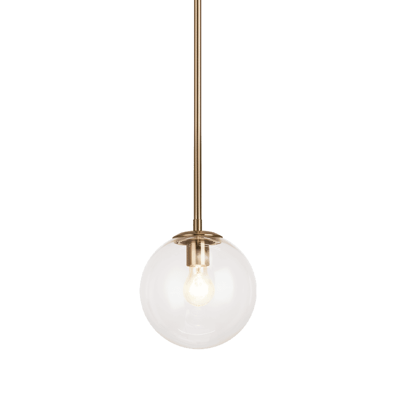 Aged Gold Brass One Light Chandelier from the Novo Collection