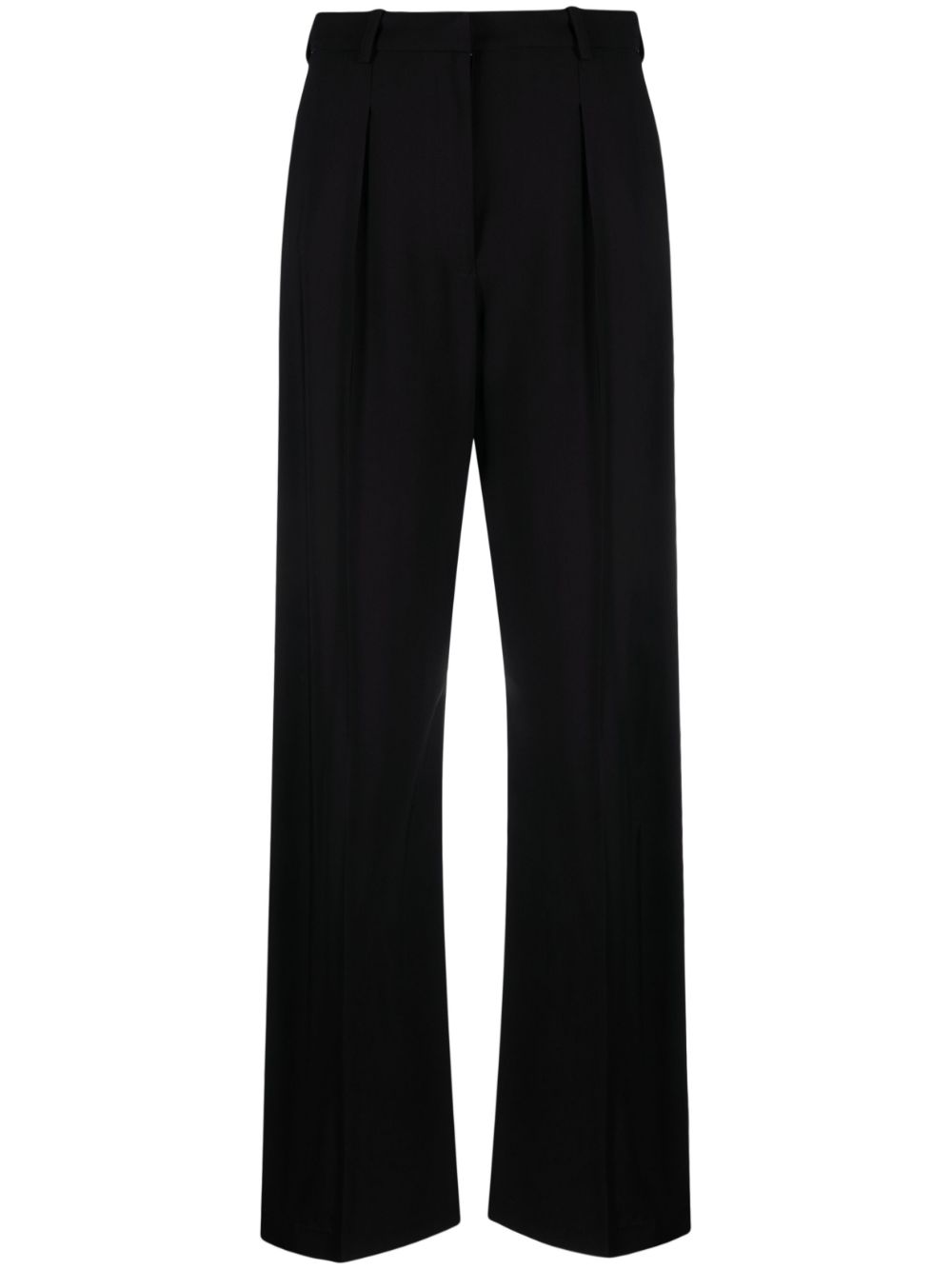 Pressed-crease straight-leg trousers - Black