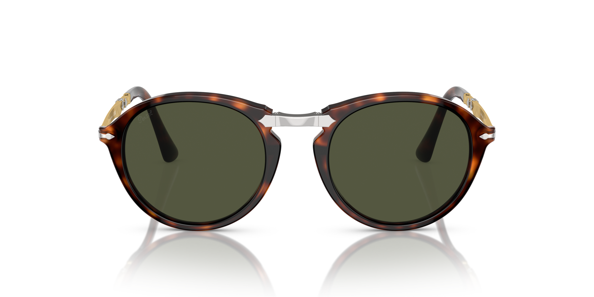Persol Unisex PO3274S 24/31 Zonnebrillen Plastic Havana Groente Panto