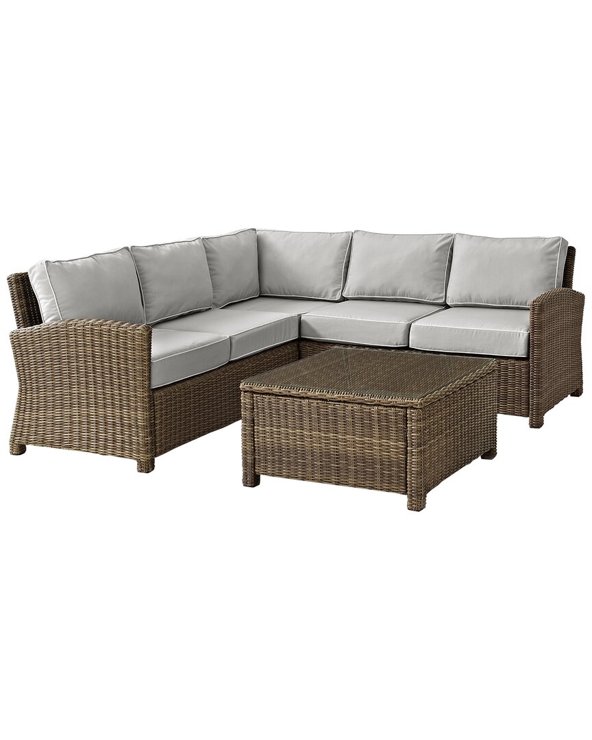 Furniture Bradenton 4Pc Outdoor Wicker Sectional Set