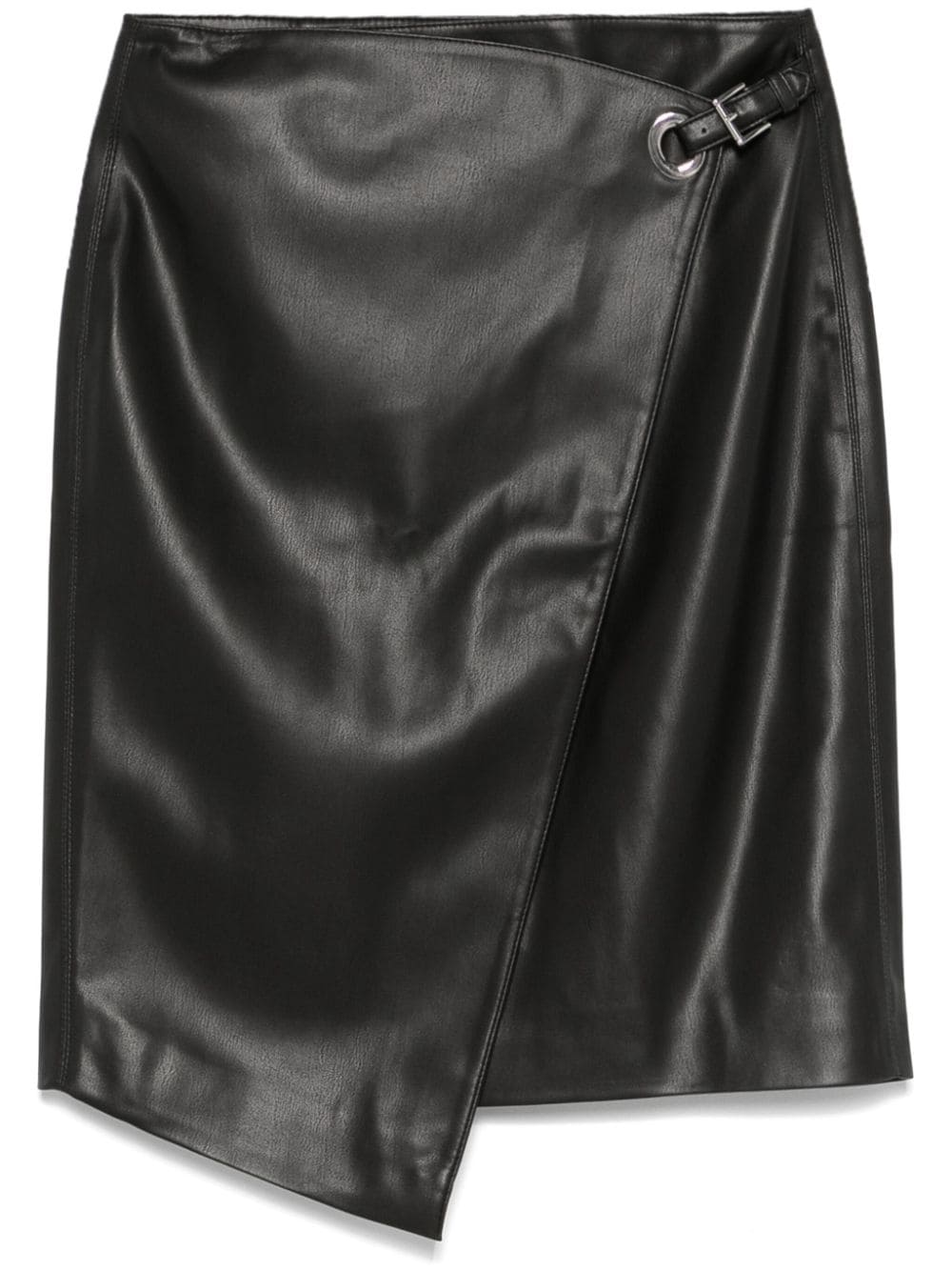 Faux-leather mini skirt - Black