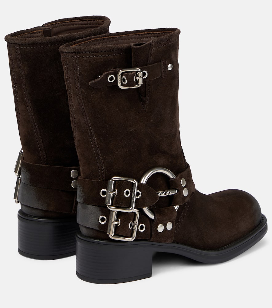 Studded suede ankle boots
