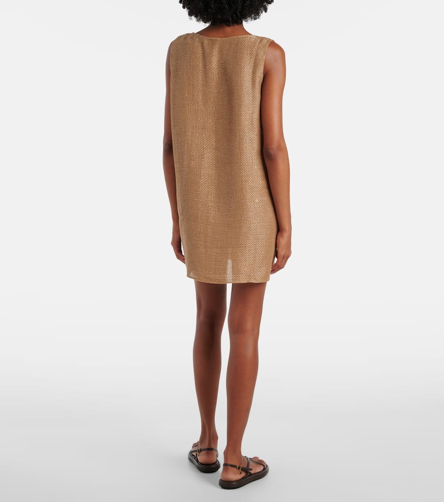 Stella sequined linen-blend minidress