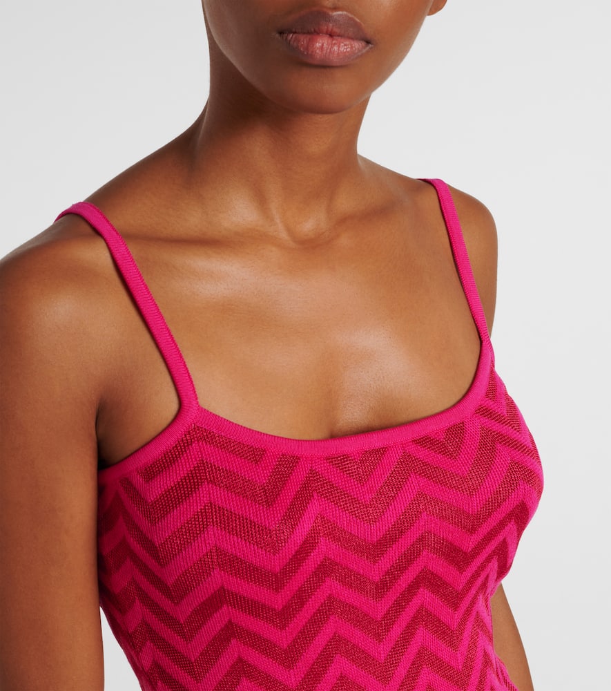 Zig Zag cotton-blend tank top