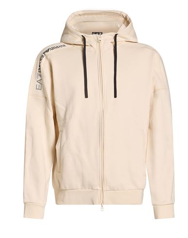 Man Sweatshirt Cream Size L Cotton, Polyester