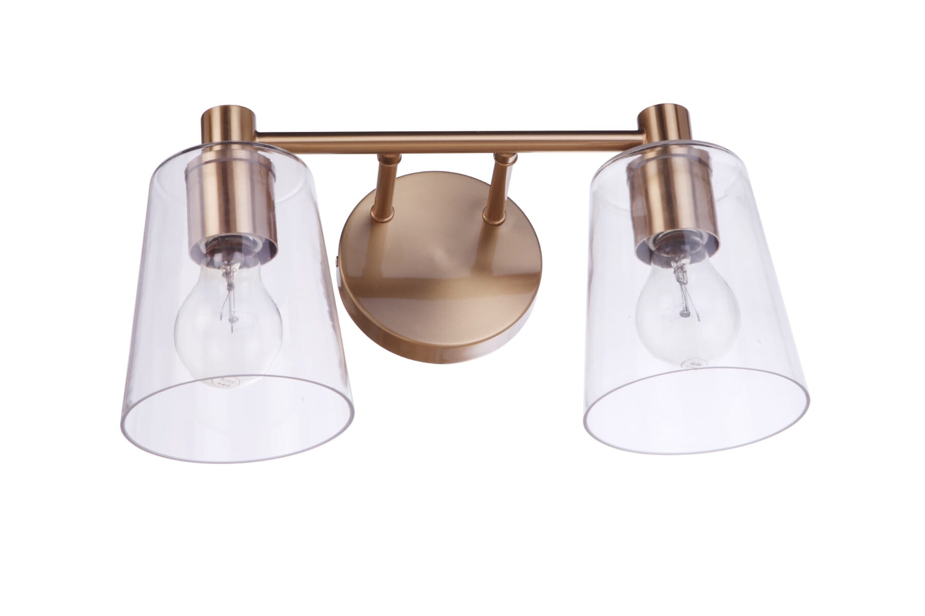 Emilio 2-Light Bathroom Vanity Light in Satin Bra