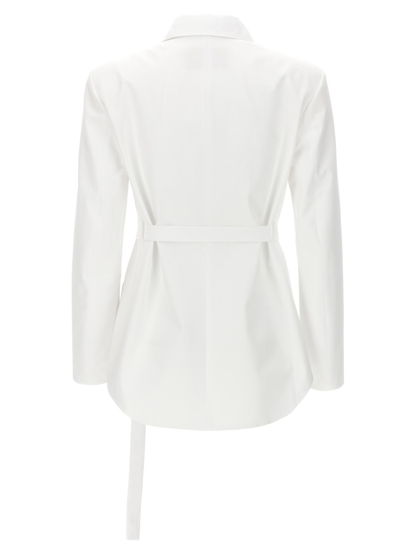 -Valentino Belt Jacket Blazer And Suits Bianco-Donna