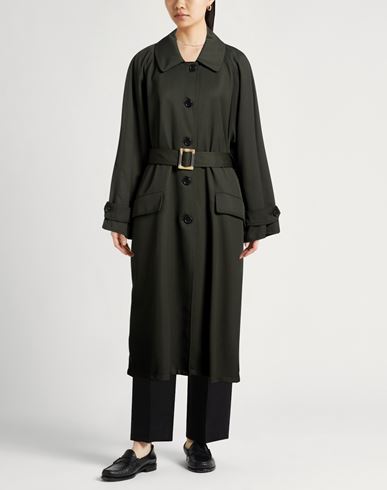 Woman Coat Military green Size 2 Polyester, Virgin Wool