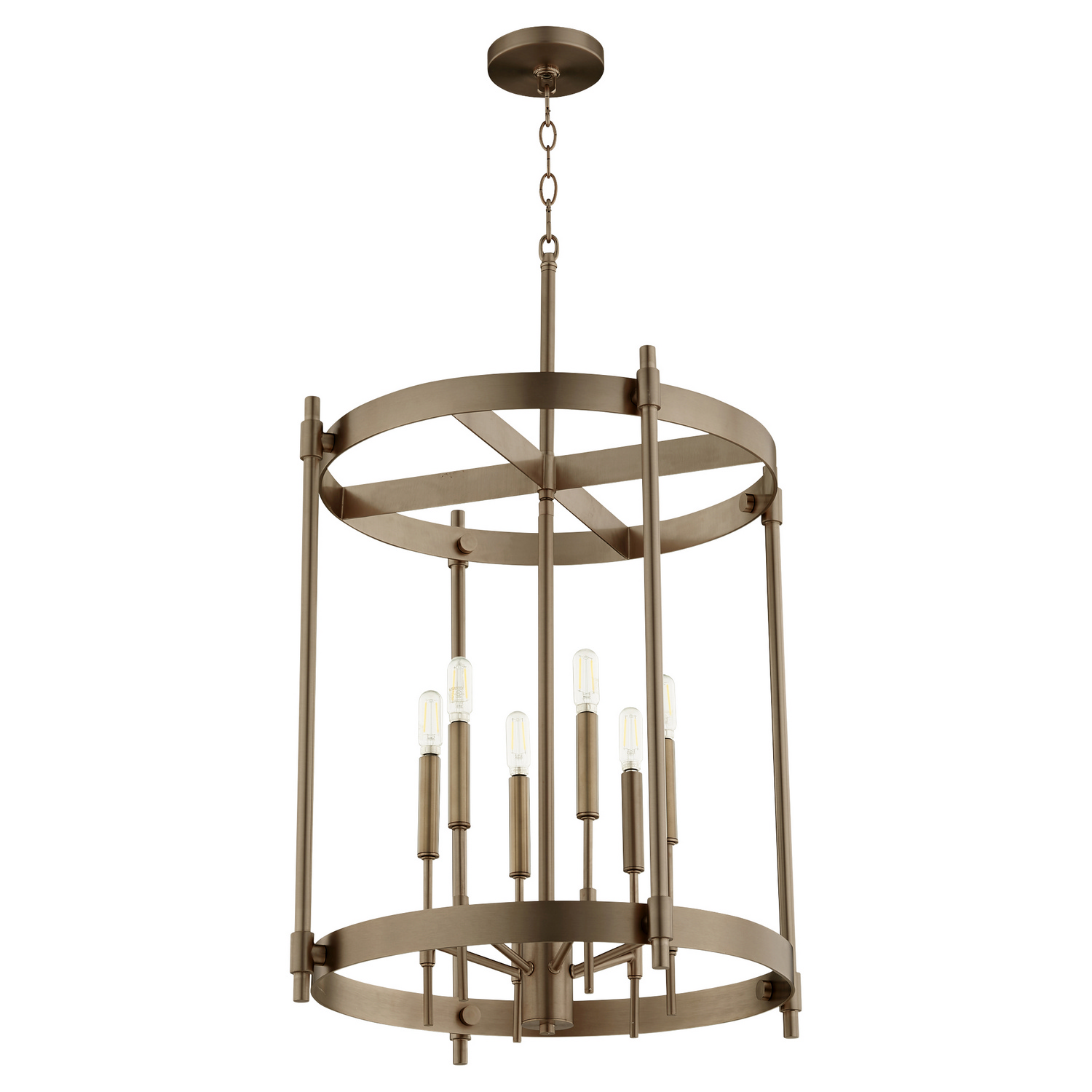 Dark Brass Six Light Entry from the Hamilton Collection
