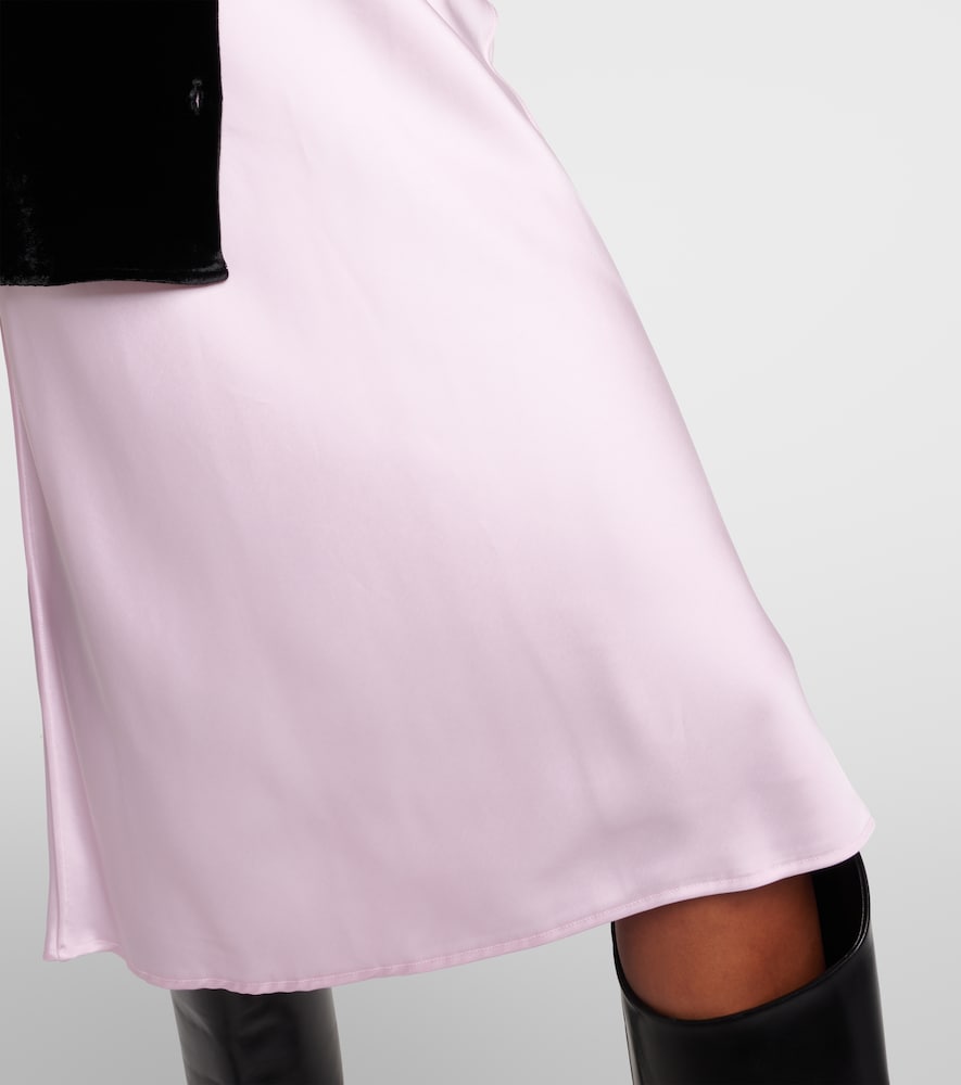 Satin midi skirt