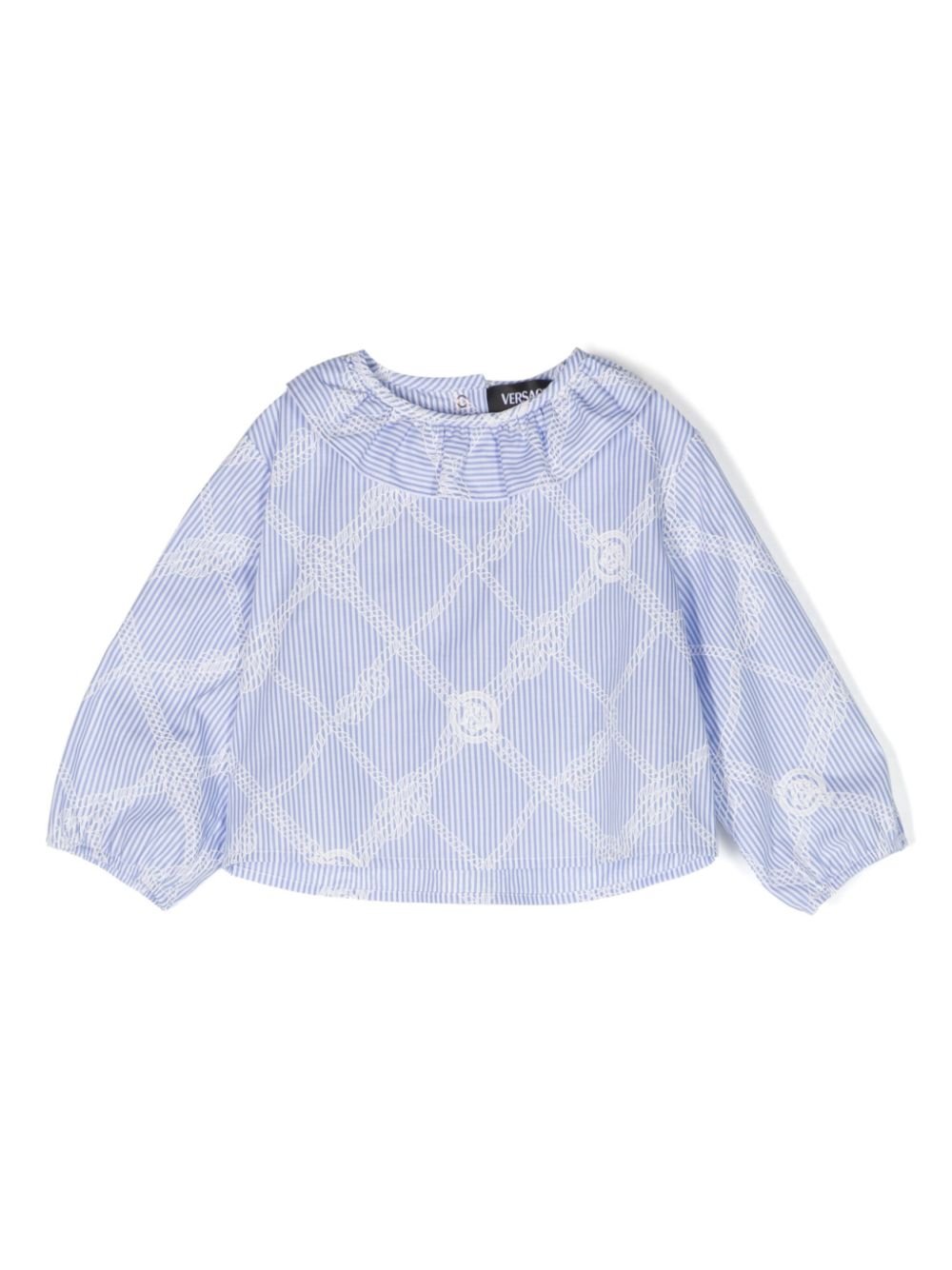 Rope-print cotton blouse - Blue
