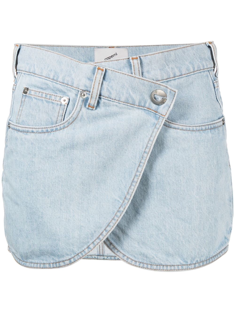 Asymmetric denim miniskirt - Blue