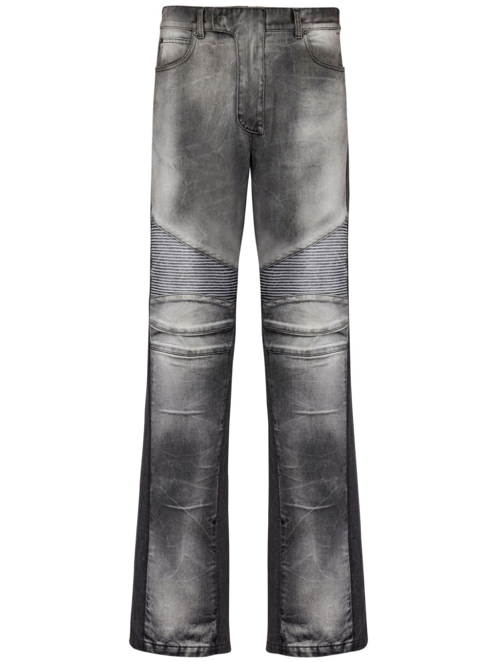 Ribbed-knee biker jeans - Black