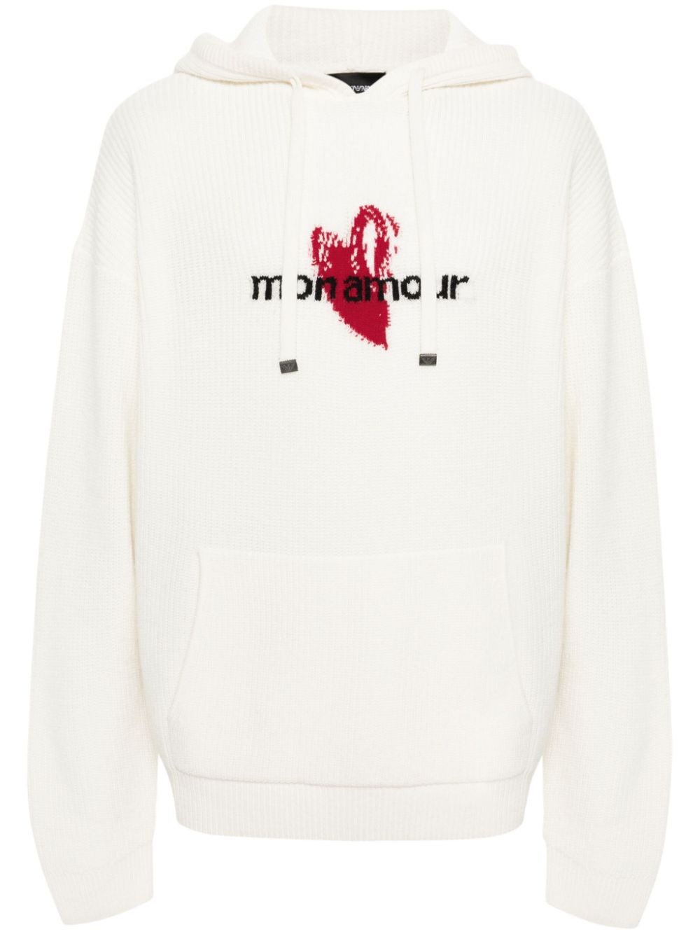 X Mon Amour intarsia-knit hoodie - Neutrals