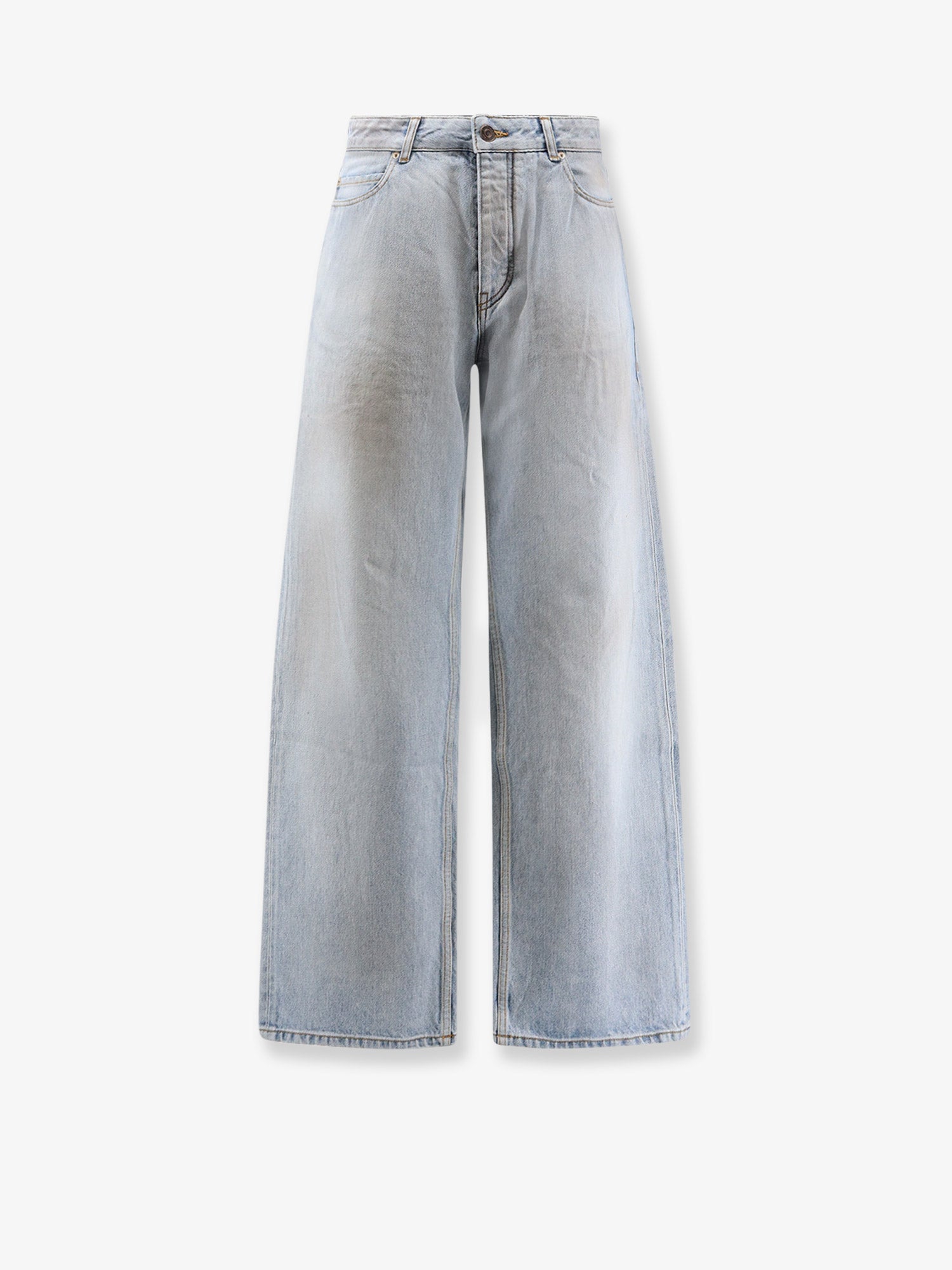 Distressed Cotton Jeans — Blue
