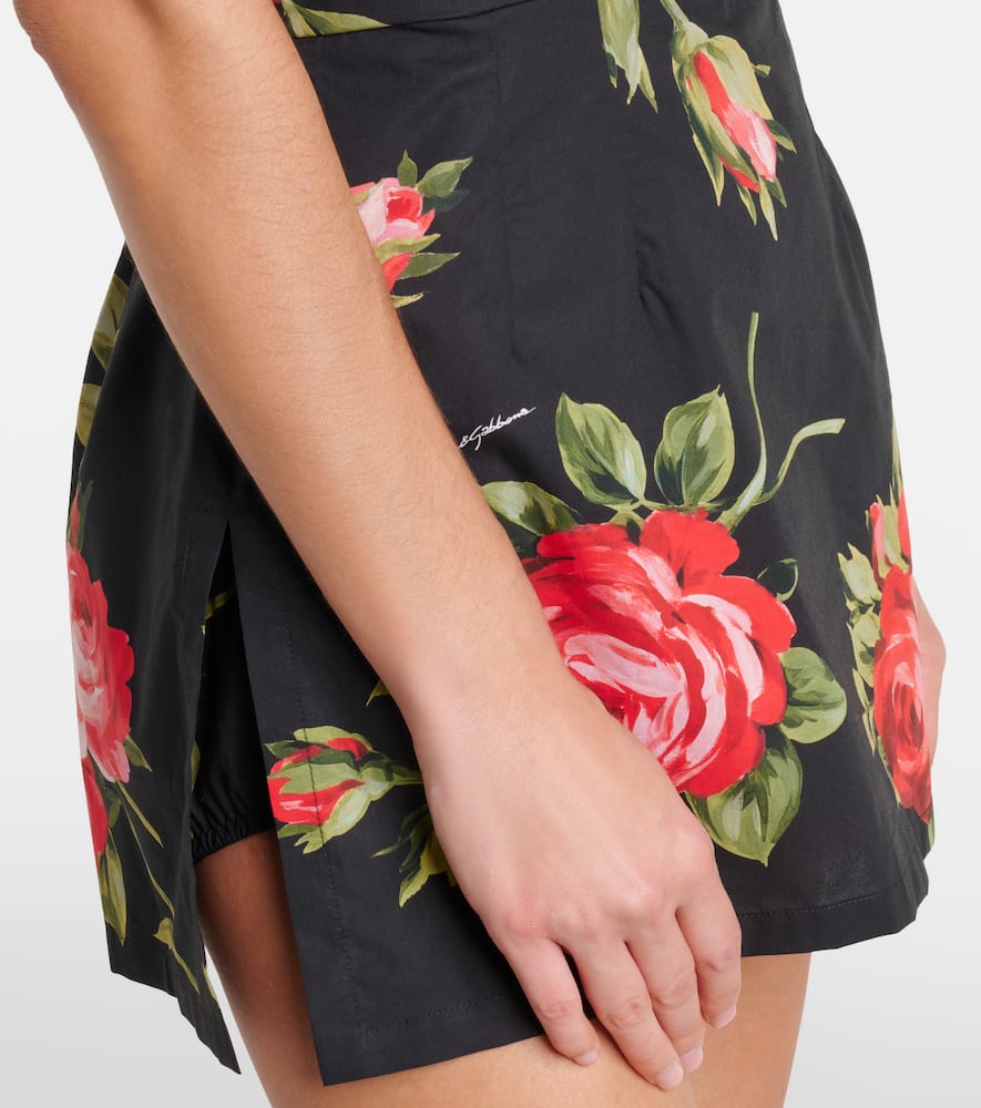 Floral cotton bustier dress