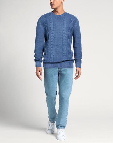 Man Sweater Slate blue Size 44 Merino Wool